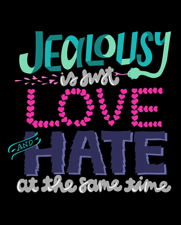 Public Marking - Jealousy is just Love & Hate at the Same Time - Lettering