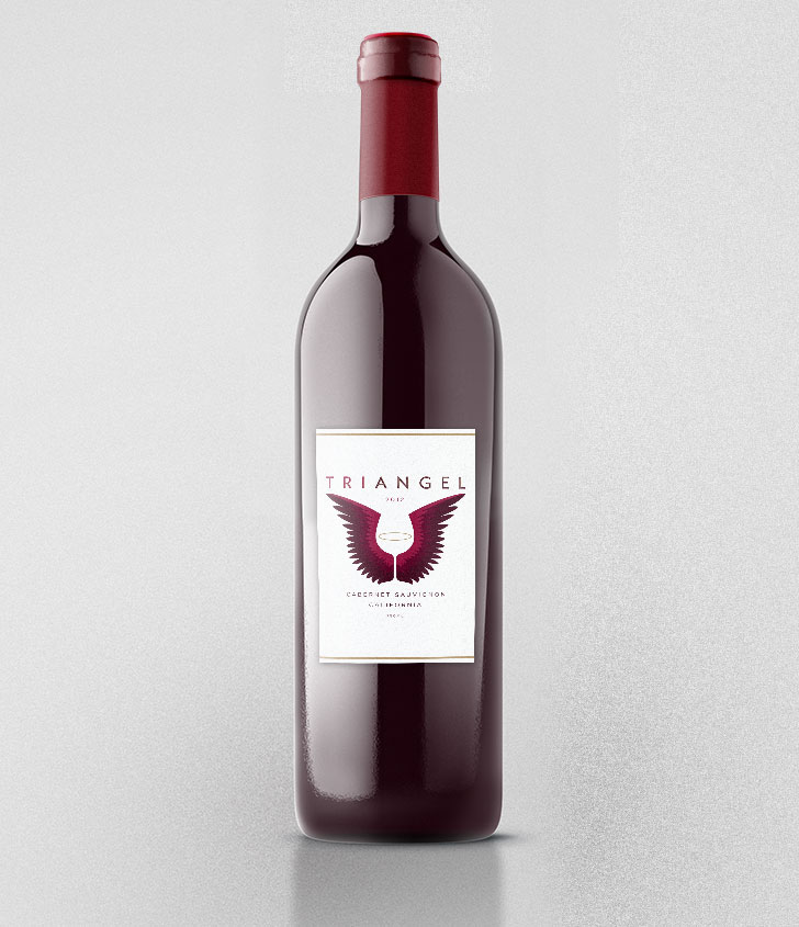 Public Marking - Triangel Branding Logo Bottle Mockup Application Wine